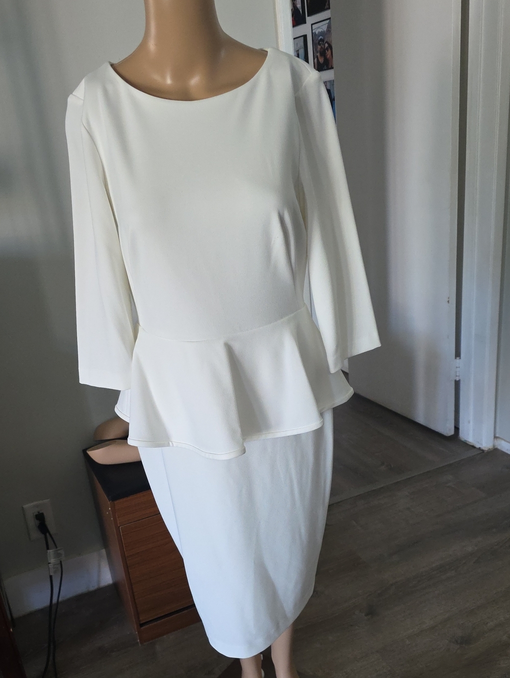Calvin Klein White Dress with Black Logo Detail